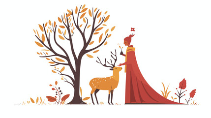 deer and person with antlers fantasy pagan winter sols