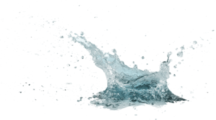 透明な背景に分離された青い水のしぶき