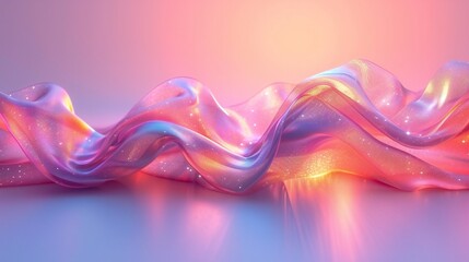 A single 3d ribbon on a clean calming background. - obrazy, fototapety, plakaty