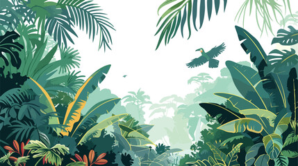 Jungle scene with lots of plants 