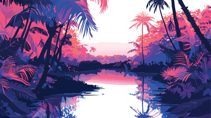 Dramatic surreal dreamlike infrared tropical jungle 