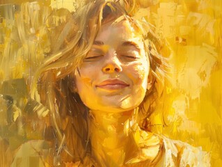 "Golden Light Portrait Radiating Warmth and Serenity"