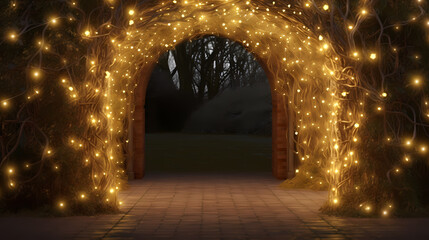 Fototapeta premium Charming tunnel of twinkling lights