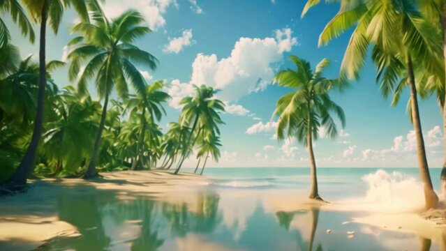 video of coconut trees on the beach