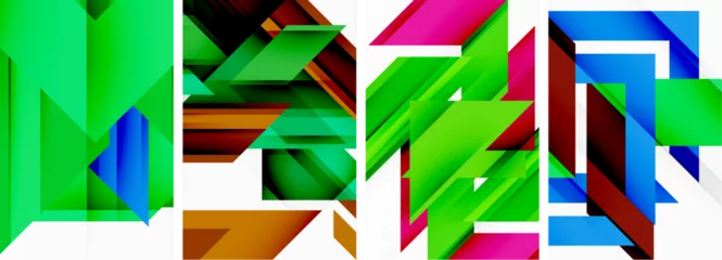 Fotobehang Triangle poster abstract background set for wallpaper, business card, cover, poster, banner, brochure, header, website © antishock