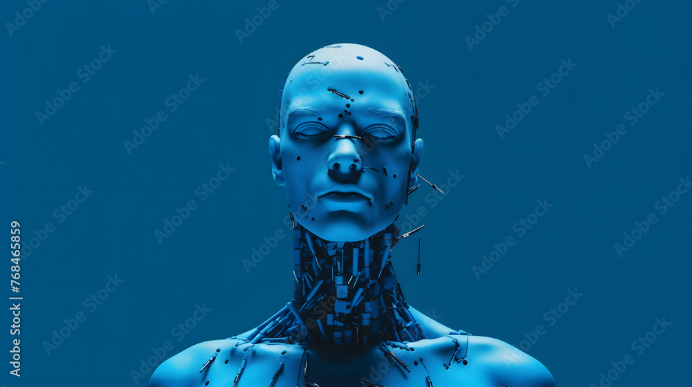 Wall mural digital technology artificial intelligence computer abstract graphic poster web page ppt background 