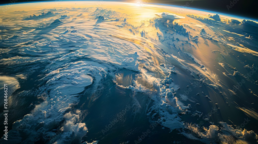 Poster a mesmerizing view of earth's curvature captured from space.