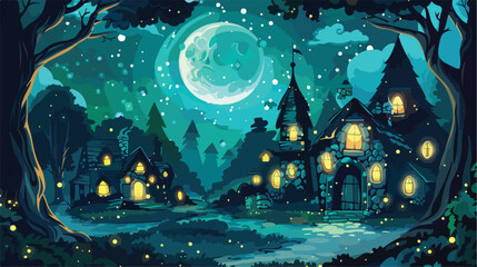 Enchanting magical fantasy frytale magnificent village