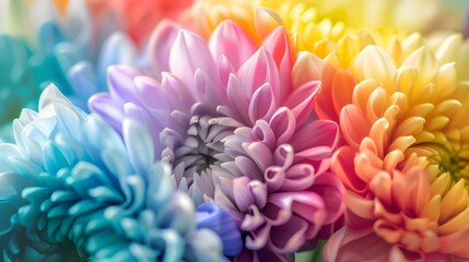 Multicolored chrysanthemum flower. Close-up. Colored Petals, A close up shot of a blooming flower, Colorful flower on black background. Close up, ai generated  - obrazy, fototapety, plakaty