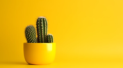 Cactus in pot on empty background