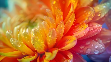 Multicolored chrysanthemum flower. Close-up. Colored Petals, A close up shot of a blooming flower, Colorful flower on black background. Close up, ai generated 