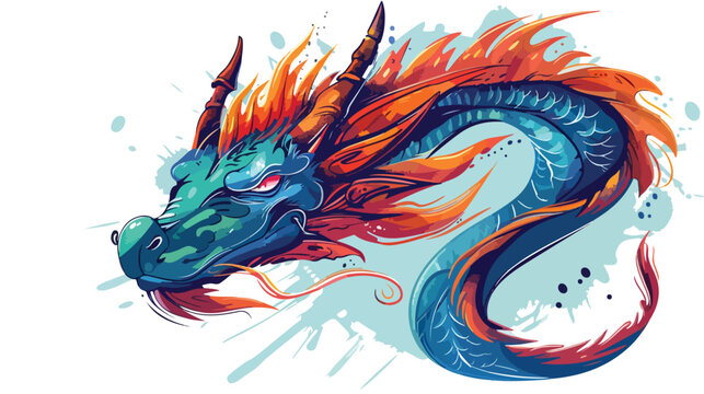 Face of a fantasy dragon sketch illustration Myths and