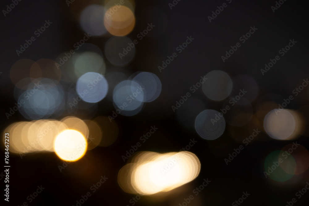 Poster blurred bokeh city lights, abstract night scene. abstract high resolution full frame background with
