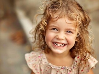 "A Joyful Moment: Innocence and Laughter Captured in a Child's Smile"