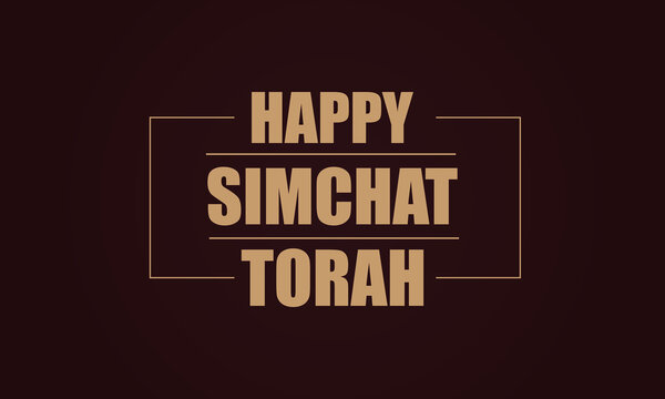 Happy Simchat Torah text and background illustration design