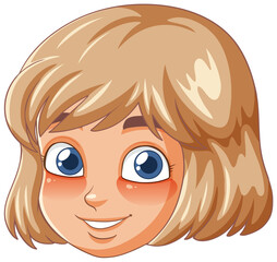 Vector illustration of a happy young girl