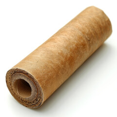 Cardboard Tube Frontward Position on White Plane