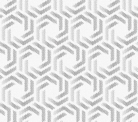 Halftone vector background. Monochrome halftone pattern. Abstract geometric dots background. Pop Art comic gradient black white texture. Design for presentation banner, poster, flyer, business card.