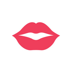 Lips icon. Kiss icon. Red lips, vector illustration
