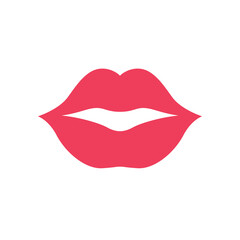 Lips icon. Kiss icon. Red lips, vector illustration