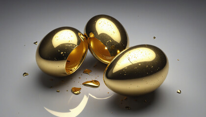 Broken Golden Eggs colorful background