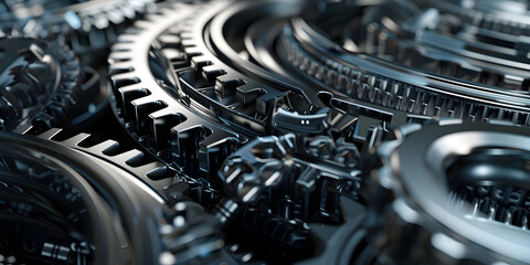 A pile of gears with the word gears on it, Industrial Gears: Heap with Gears Inscription - obrazy, fototapety, plakaty