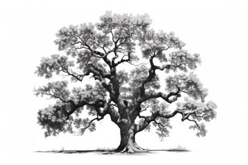 Tree oak isolated on a white background.ai generative