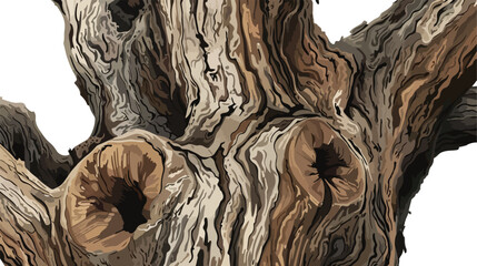 beautiful bark tree texture in the garden .. Flat vector - obrazy, fototapety, plakaty
