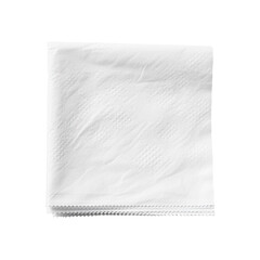 Blank paper napkin isolated on transparent background