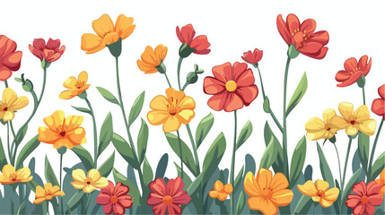 Beautiful flowers in the garden. .. Flat vector isolated
