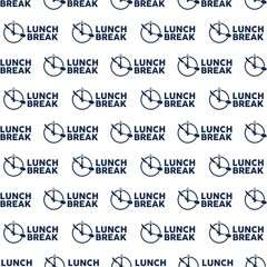 Lunch break icon seamless pattern isolated on white background