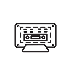 Cassette Audio Tape Line Icon