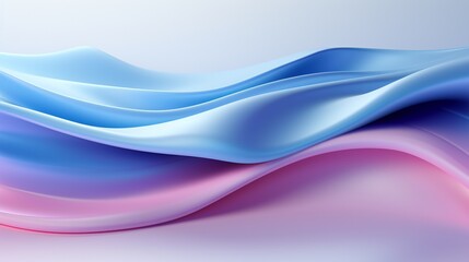 Soft waves of a 3D ribbon ripple across a tranquil canvas, creating a soothing atmosphere.
