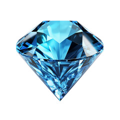Blue diamond isolated on transparent background