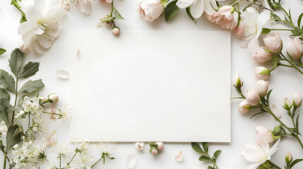 Flowers in Frames: A beautiful floral arrangement featuring roses, leaves, and other elements, perfect for greeting cards, invitations, or decorative purposes.