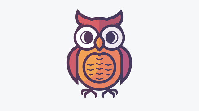 Geometric line Owl character mascot logo branding