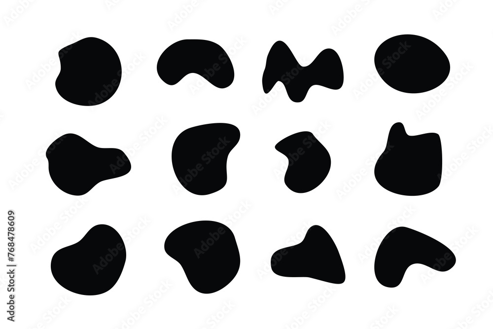 Aufkleber modern liquid irregular blob. flat style design fluid vector illustration set. shape abstract elemen