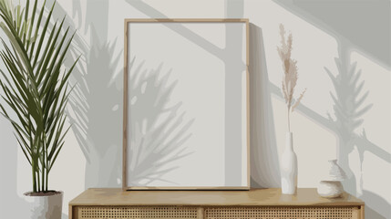 Frame mockup ISOpaper size. Living room wall poste