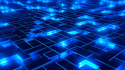 Obraz premium Digital technology blue light lines 3d abstract graphic poster web page PPT background