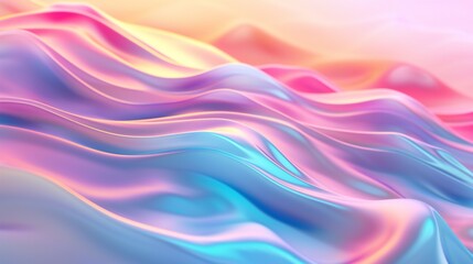 A cascade of calming colors flows through the air, its 3D liquid display imbuing the scene. - obrazy, fototapety, plakaty