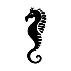 Fototapeta premium Simple seahorse black icon