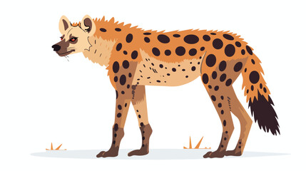 Hyena flat vector isolated on white background 