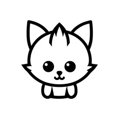 Simple fox black icon