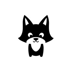 Simple fox black icon