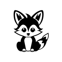 Simple fox black icon