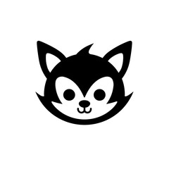 Simple fox black icon