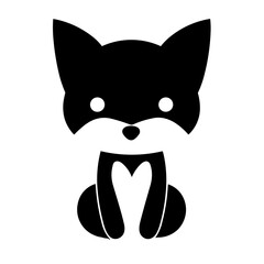 Simple fox black icon