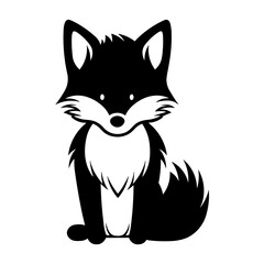 Simple fox black icon