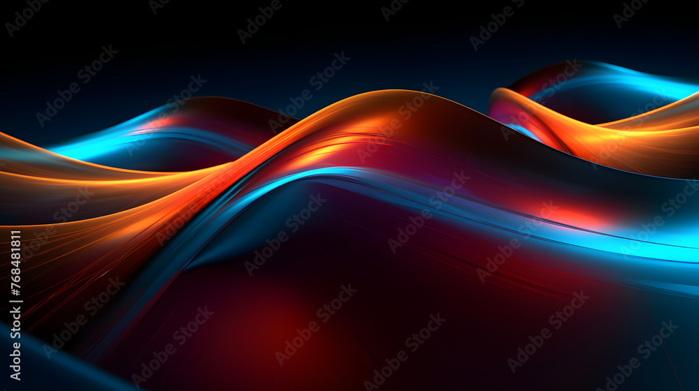 Fototapete digital technology 3d curve light wave abstract graphic poster web page ppt background