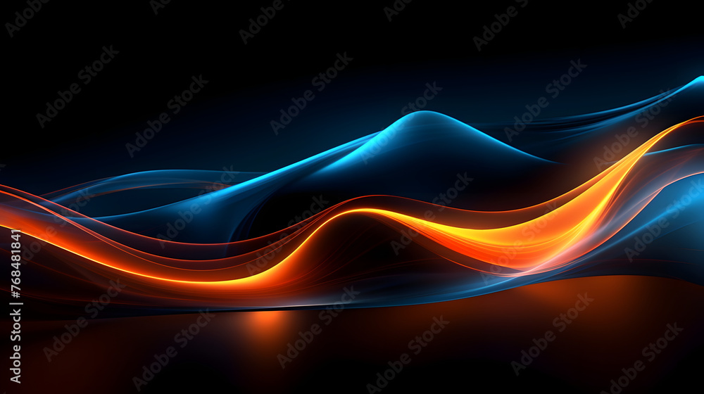 Fototapete digital technology 3d curve light wave abstract graphic poster web page ppt background